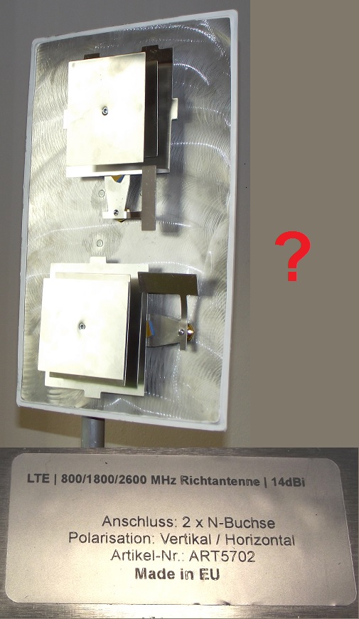 Mit dem gewinn wird geschummelt Es sind nur 7dBi und nicht 14