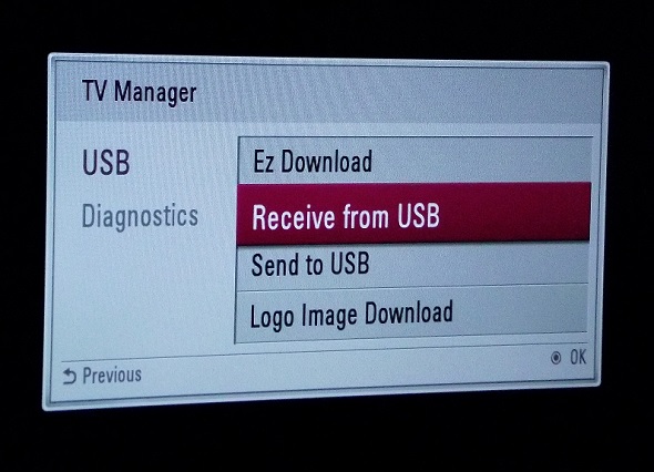 Daten vom LG Fernseher auf den Stick kopieren Sendereinstellungen am LG Fernseher auf Stick kopieren