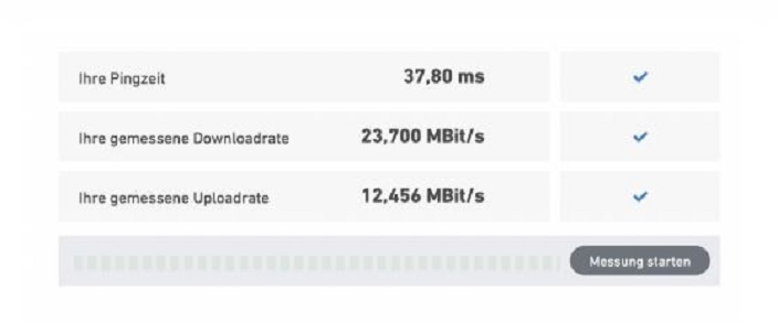 Ergebnisse Download- und Uploadraten Ergebnisse Download- und Uploadraten