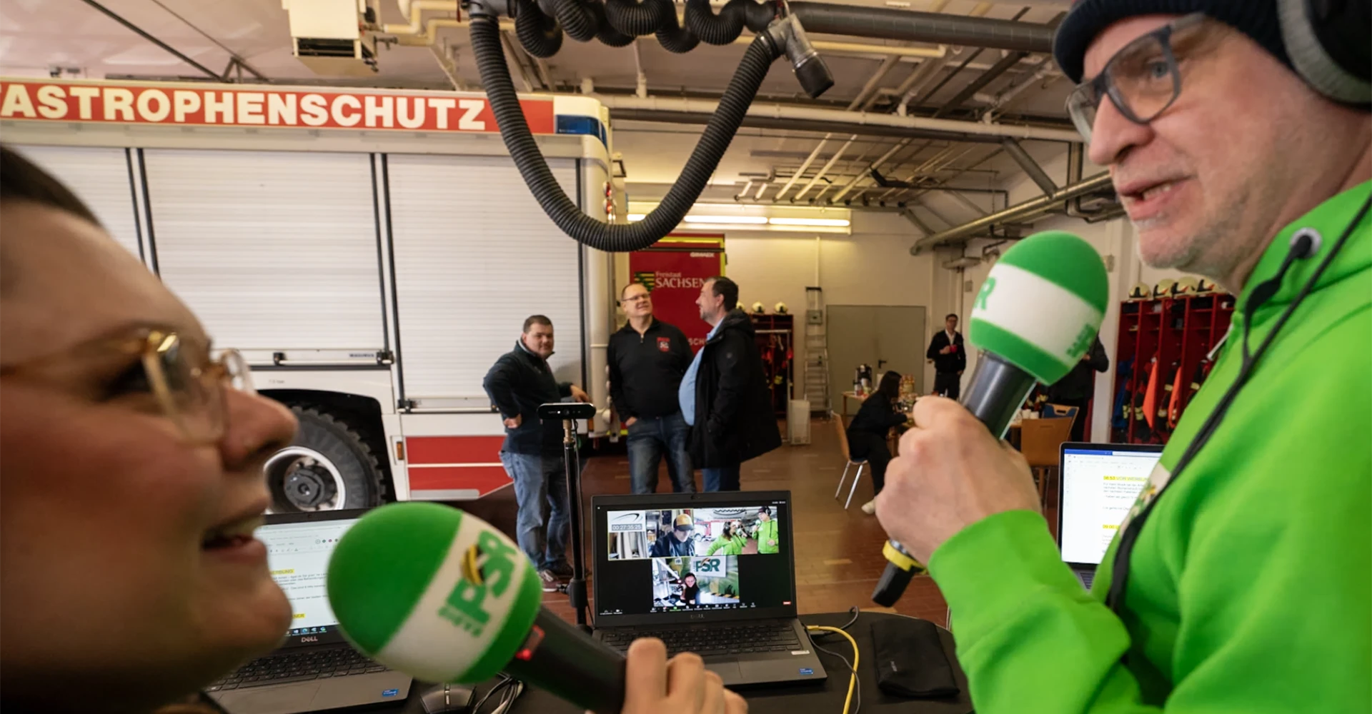 Mobiles Sendestudio in der Feuerwehr Torgau