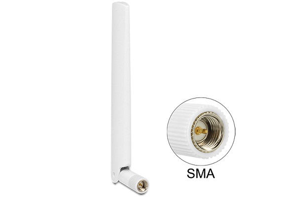 Delock LTE Antenne SMA Stecker mit Kippgelenk weiß