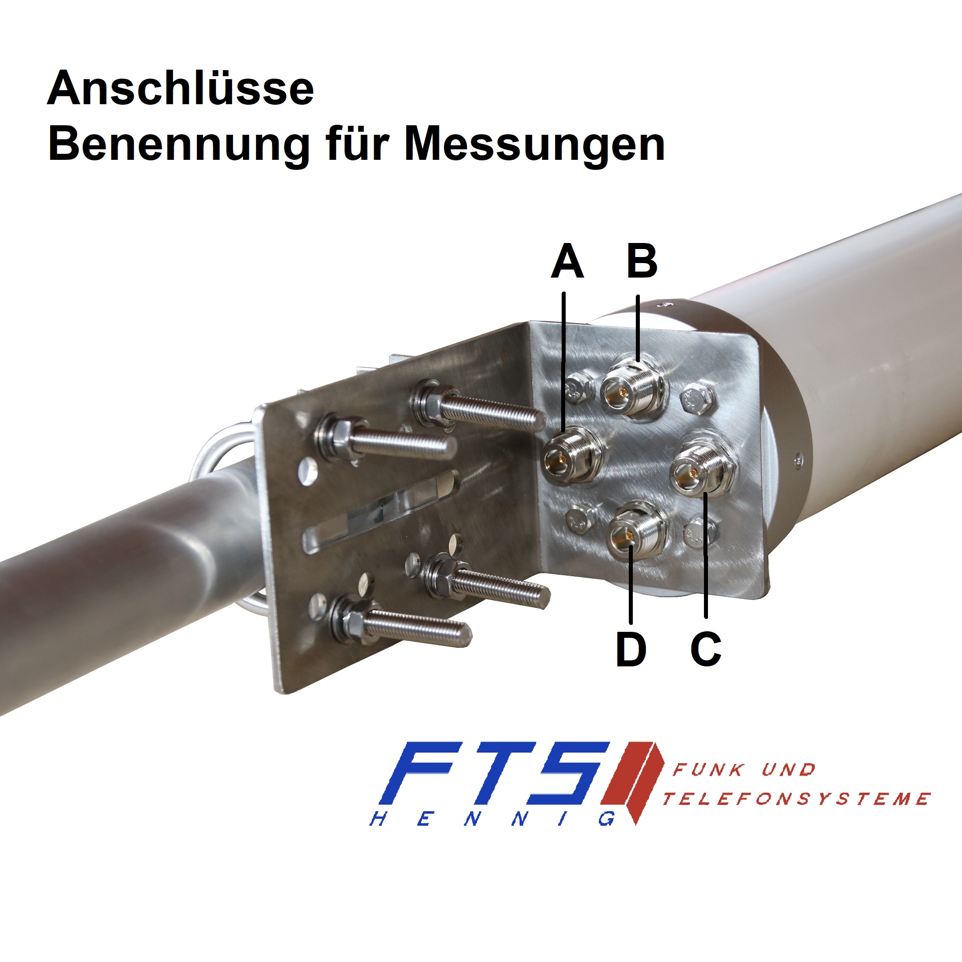 5G 4x4 MIMO Omnistrahler Antenne Loop V.4 Anschlüsse Bezeichnung