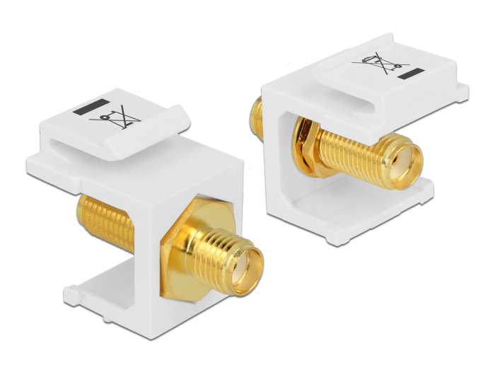 Delock Keystone Modul SMA Buchse > SMA Buchse weiß